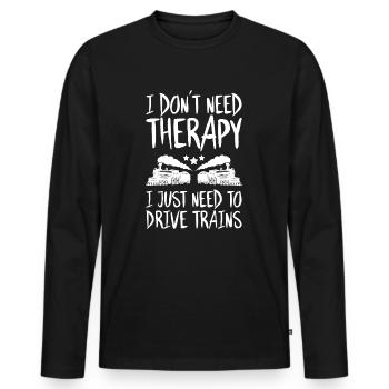 Triebfahrzeugführer Lokführer Train Driver - Men's Premium Organic Long Sleeve Shirt - black - Front - Nico (187cm)