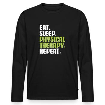 Physiotherapie Physiotherapeut Physical Therapist - Männer Premium Bio Langarmshirt - Schwarz - Vorne - Nico (187cm)