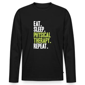 Physiotherapie Physiotherapeut Physical Therapist - Männer Premium Bio Langarmshirt - Schwarz - Vorne - Nico (187cm)