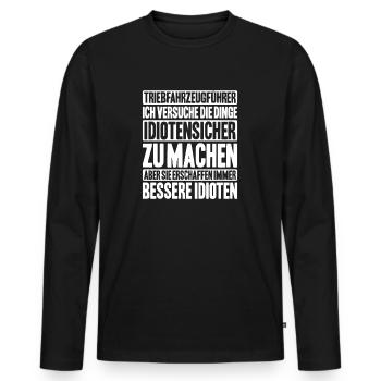Triebfahrzeugführer Lokführer Train Driver - Männer Premium Bio Langarmshirt - Schwarz - Vorne - Nico (187cm)