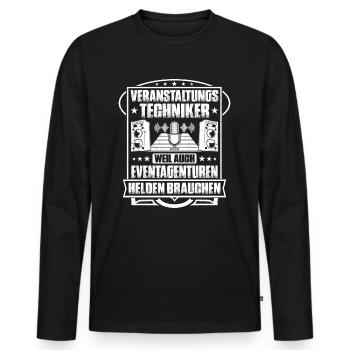 Veranstaltungstechniker Event Technician - Männer Premium Bio Langarmshirt - Schwarz - Vorne - Nico (187cm)