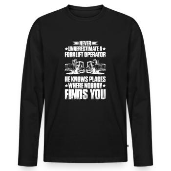 Forklift Driver Forklift Operator - Men's Premium Organic Long Sleeve Shirt - black - Front - Nico (187cm)