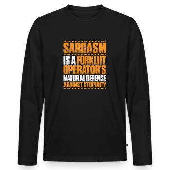 Forklift Driver Forklift Operator - Men's Premium Organic Long Sleeve Shirt - black - Front - Nico (187cm)