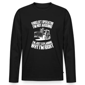 Forklift Driver Forklift Operator - Men's Premium Organic Long Sleeve Shirt - black - Front - Nico (187cm)