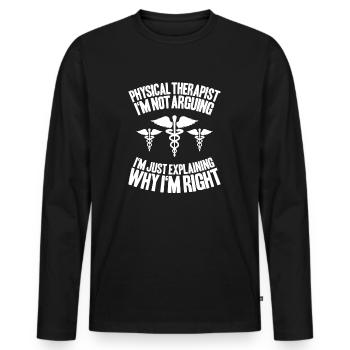 Physiothérapie Physiothérapeute Physiothérapeute - T-shirt manches longues Premium bio Homme - noir - Devant - Nico (187cm)
