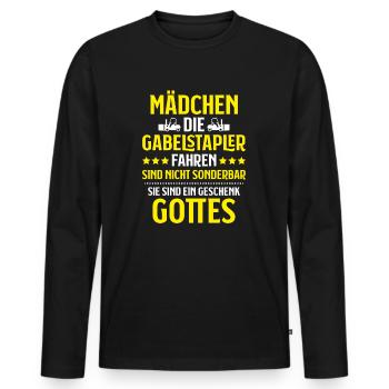 Staplerfahrer Gabelstaplerfahrer Forklift Operator - Männer Premium Bio Langarmshirt - Schwarz - Vorne - Nico (187cm)