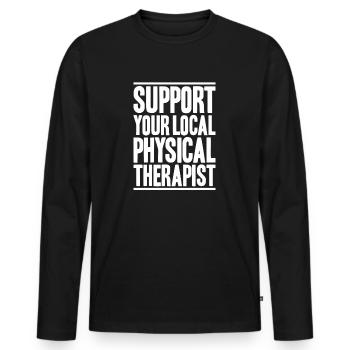 Physiotherapie Physiotherapeut Physical Therapist - Männer Premium Bio Langarmshirt - Schwarz - Vorne - Nico (187cm)