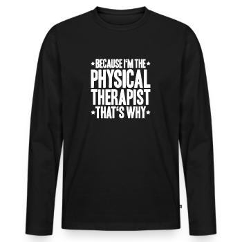 Physiothérapie Physiothérapeute Physiothérapeute - T-shirt manches longues Premium bio Homme - noir - Devant - Nico (187cm)