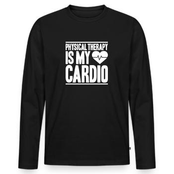 Physiotherapie Physiotherapeut Physical Therapist - Männer Premium Bio Langarmshirt - Schwarz - Vorne - Nico (187cm)