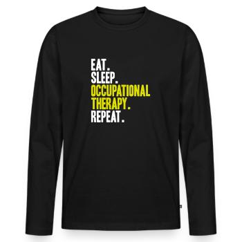 Ergotherapeut Ergotherapie Occupational Therapist - Männer Premium Bio Langarmshirt - Schwarz - Vorne - Nico (187cm)