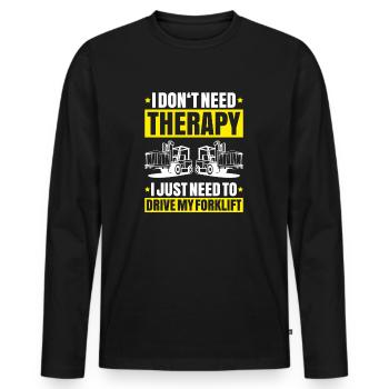 Forklift Driver Forklift Operator - Men's Premium Organic Long Sleeve Shirt - black - Front - Nico (187cm)