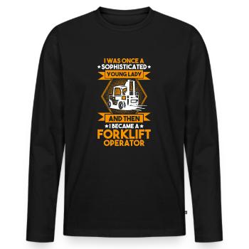 Forklift Driver Forklift Operator - Men's Premium Organic Long Sleeve Shirt - black - Front - Nico (187cm)