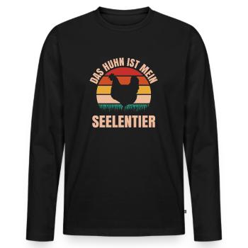 Huhn Hühner Henne Gockel Haustier Haushuhn Chicken - Männer Premium Bio Langarmshirt - Schwarz - Vorne - Nico (187cm)