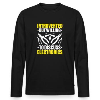 Elektroniker Elektriker Electrician Lineman - Männer Premium Bio Langarmshirt - Schwarz - Vorne - Nico (187cm)