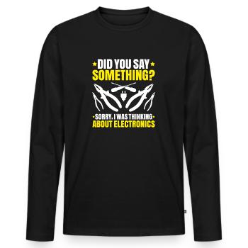 Électricien électronique Électricien monteur de lignes - T-shirt manches longues Premium bio Homme - noir - Devant - Nico (187cm)