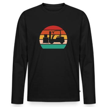 Staplerfahrer Gabelstaplerfahrer Forklift Operator - Männer Premium Bio Langarmshirt - Schwarz - Vorne - Nico (187cm)