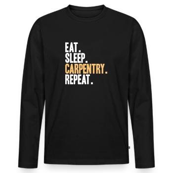 Zimmerer Zimmermann Zimmerei Carpenter Carpentry - Men's Premium Organic Long Sleeve Shirt - black - Front - Nico (187cm)