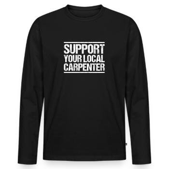 Zimmerer Zimmermann Zimmerei Carpenter Carpentry - Men's Premium Organic Long Sleeve Shirt - black - Front - Nico (187cm)