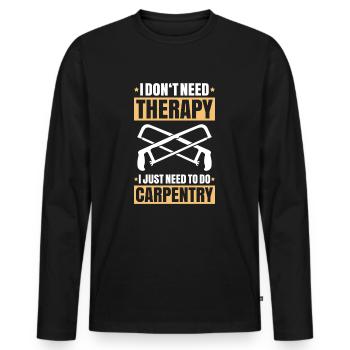 Zimmerer Zimmermann Zimmerei Carpenter Carpentry - Men's Premium Organic Long Sleeve Shirt - black - Front - Nico (187cm)