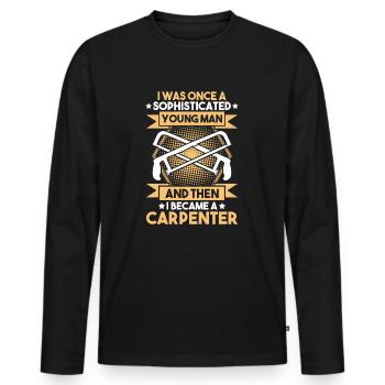 Zimmerer Zimmermann Zimmerei Carpenter Carpentry - Men's Premium Organic Long Sleeve Shirt - black - Front - Nico (187cm)