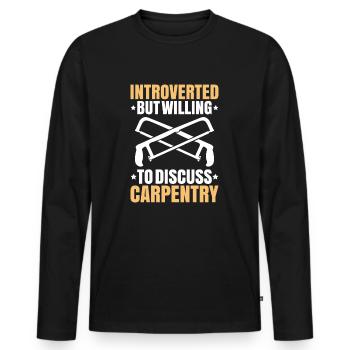 Zimmerer Zimmermann Zimmerei Carpenter Carpentry - Men's Premium Organic Long Sleeve Shirt - black - Front - Nico (187cm)