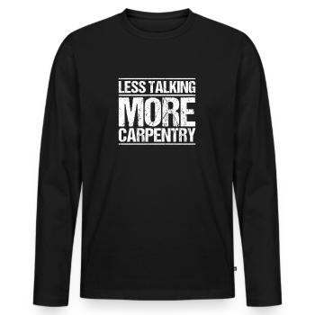 Zimmerer Zimmermann Zimmerei Charpentier Menuiserie - T-shirt manches longues Premium bio Homme - noir - Devant - Nico (187cm)