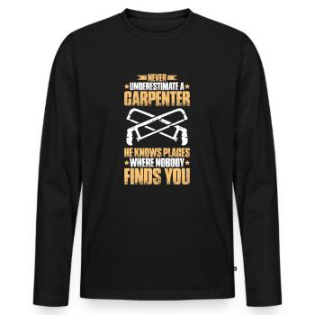 Zimmerer Zimmermann Zimmerei Carpenter Carpentry - Men's Premium Organic Long Sleeve Shirt - black - Front - Nico (187cm)