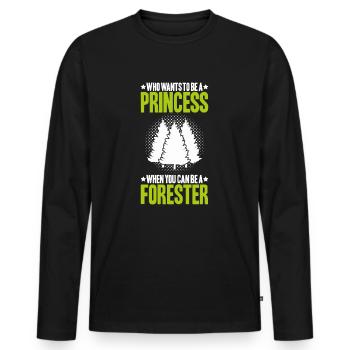 Forestier Forestier Forestier Travailleurs forestiers Forêt - T-shirt manches longues Premium bio Homme - noir - Devant - Nico (187cm)