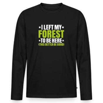 Forestier Forestier Forestier Travailleurs forestiers Forêt - T-shirt manches longues Premium bio Homme - noir - Devant - Nico (187cm)