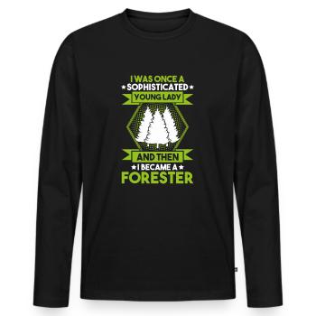 Forestier Forestier Forestier Travailleurs forestiers Forêt - T-shirt manches longues Premium bio Homme - noir - Devant - Nico (187cm)