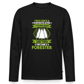 Forestier Forestier Forestier Travailleurs forestiers Forêt - T-shirt manches longues Premium bio Homme - noir - Devant - Nico (187cm)