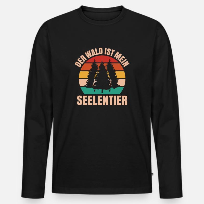 Förster Forstwirtschaft Forester Waldarbeiter Wald - Männer Premium Bio Langarmshirt - Schwarz