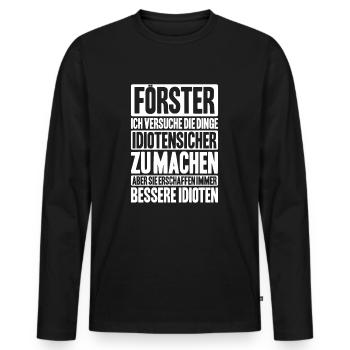 Förster Forstwirtschaft Forester Waldarbeiter Wald - Männer Premium Bio Langarmshirt - Schwarz - Vorne - Nico (187cm)