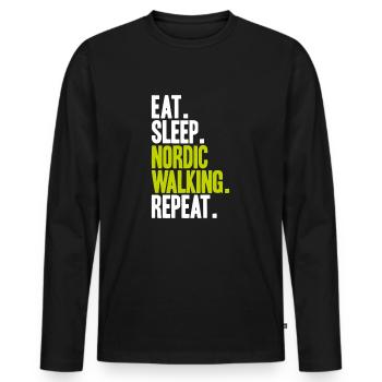 Nordic Walking Nordic Walker Nordic Walken - Men's Premium Organic Long Sleeve Shirt - black - Front - Nico (187cm)
