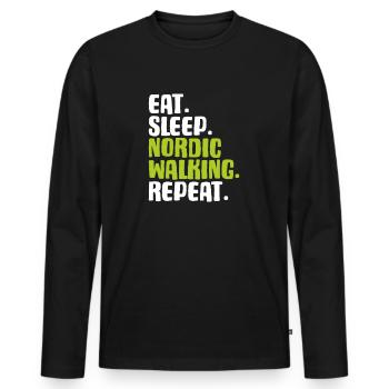 Nordic Walking Nordic Walker Nordic Walken - Men's Premium Organic Long Sleeve Shirt - black - Front - Nico (187cm)