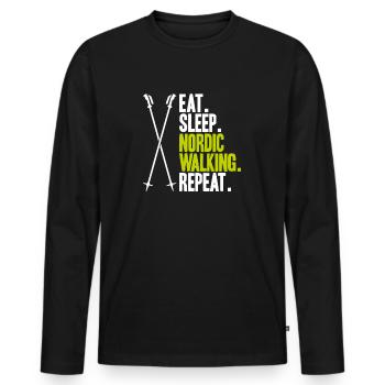 Nordic Walking Nordic Walker Nordic Walken - Men's Premium Organic Long Sleeve Shirt - black - Front - Nico (187cm)