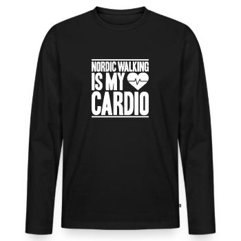 Nordic Walking Nordic Walker Nordic Walken - Men's Premium Organic Long Sleeve Shirt - black - Front - Nico (187cm)