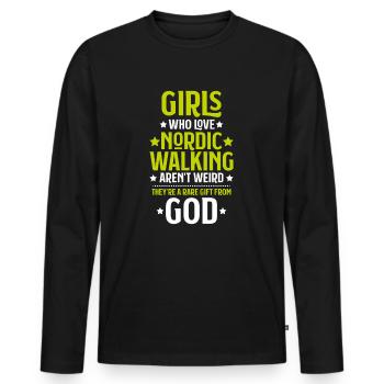 Nordic Walking Nordic Walker Nordic Walken - Men's Premium Organic Long Sleeve Shirt - black - Front - Nico (187cm)