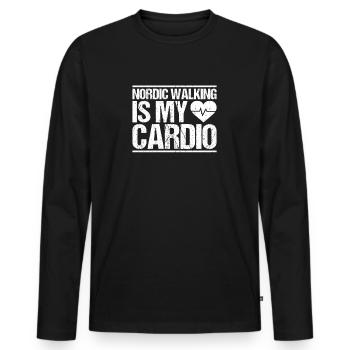Nordic Walking Nordic Walker Nordic Walken - Men's Premium Organic Long Sleeve Shirt - black - Front - Nico (187cm)