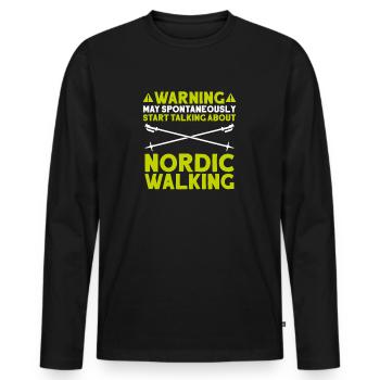 Nordic Walking Nordic Walker Nordic Walken - Men's Premium Organic Long Sleeve Shirt - black - Front - Nico (187cm)