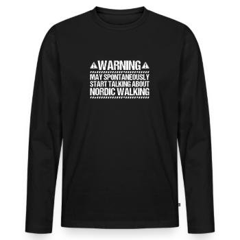Nordic Walking Nordic Walker Nordic Walken - Men's Premium Organic Long Sleeve Shirt - black - Front - Nico (187cm)