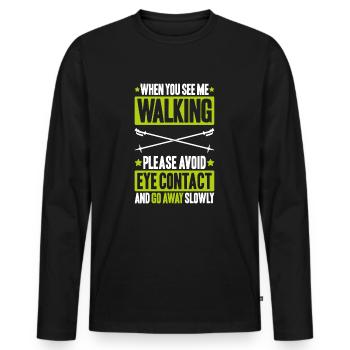 Nordic Walking Nordic Walker Nordic Walken - Men's Premium Organic Long Sleeve Shirt - black - Front - Nico (187cm)