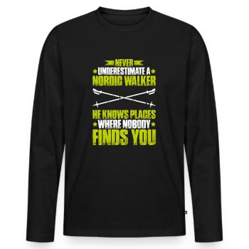 Nordic Walking Nordic Walker Nordic Walken - Men's Premium Organic Long Sleeve Shirt - black - Front - Nico (187cm)