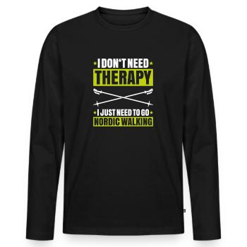 Nordic Walking Nordic Walker Nordic Walken - Men's Premium Organic Long Sleeve Shirt - black - Front - Nico (187cm)