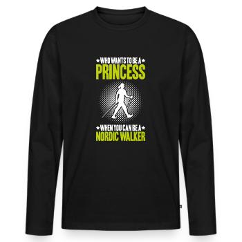 Nordic Walking Nordic Walker Nordic Walken - Men's Premium Organic Long Sleeve Shirt - black - Front - Nico (187cm)