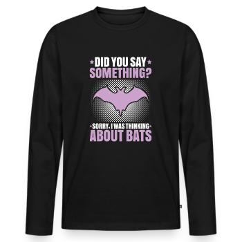 Fledermaus Fledermäuse Bat Bats Fledertier - Männer Premium Bio Langarmshirt - Schwarz - Vorne - Nico (187cm)
