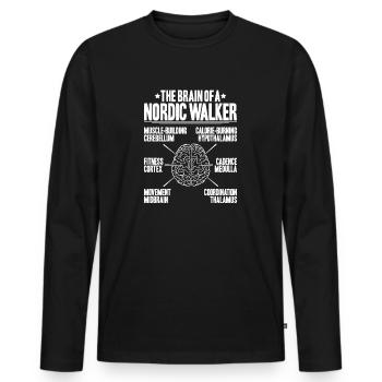 Nordic Walking Nordic Walker Nordic Walken - Men's Premium Organic Long Sleeve Shirt - black - Front - Nico (187cm)