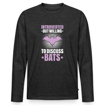 Fledermaus Fledermäuse Bat Bats Fledertier - Männer Premium Bio Langarmshirt - Anthrazit meliert - Vorne - Nico (187cm)