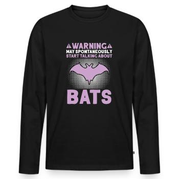 Fledermaus Fledermäuse Bat Bats Fledertier - Männer Premium Bio Langarmshirt - Schwarz - Vorne - Nico (187cm)