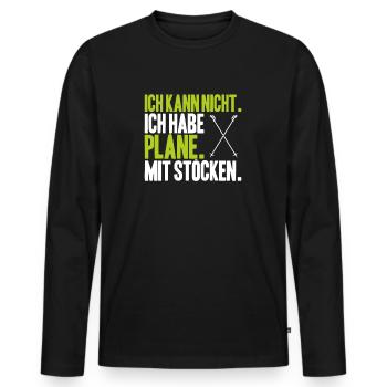 Nordic Walking Nordic Walker Nordic Walken - Männer Premium Bio Langarmshirt - Schwarz - Vorne - Nico (187cm)